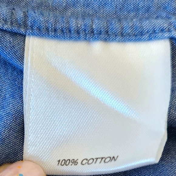 Cremieux mens lightweight blue polka dot long sleeve button-down size X-Large - Picture 6 of 6